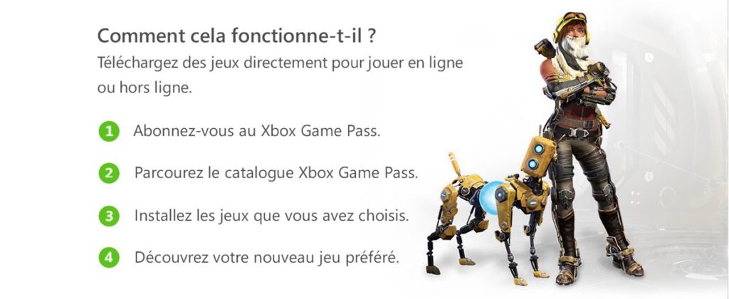 Passez à la version supérieure et faites des économies Tous les avantages de Xbox Live Gold, ainsi que plus de 100 jeux de haute qualité sur console et PC. Les nouveaux jeux ajoutés en permanence offrent toujours une nouveauté à découvrir.Jouer sur Xbox One est encore plus avec intéressant avec Xbox Live GoldEntrez en compétition ou en coopération avec la communauté Xbox sur le réseau multijoueur le plus avancé, où des serveurs dédiés permettent de maximiser les performances, la vitesse et la stabilité Découvrez et téléchargez Découvrez les titres auxquels vous avez toujours voulu jouer ou rejouez aux titres qui vous ont marqué. Téléchargez des jeux directement sur votre console ou votre PC et jouez en ligne ou hors ligne en profitant d'une grande fidélité d'image Réductions sur les jeux Xbox Profitez d'offres exclusives et de remises réservées aux membres allant jusqu'à 20 % sur les jeux de la bibliothèque Xbox Game Pass, et jusqu'à 10 % sur les extensions et consommables connexes. Jouez avec vos amis sur le réseau multijoueur le plus avancé et découvrez votre prochain jeu préféré.