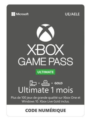 Passez à la version supérieure et faites des économies Tous les avantages de Xbox Live Gold, ainsi que plus de 100 jeux de haute qualité sur console et PC. Les nouveaux jeux ajoutés en permanence offrent toujours une nouveauté à découvrir.Jouer sur Xbox One est encore plus avec intéressant avec Xbox Live GoldEntrez en compétition ou en coopération avec la communauté Xbox sur le réseau multijoueur le plus avancé, où des serveurs dédiés permettent de maximiser les performances, la vitesse et la stabilité Découvrez et téléchargez Découvrez les titres auxquels vous avez toujours voulu jouer ou rejouez aux titres qui vous ont marqué. Téléchargez des jeux directement sur votre console ou votre PC et jouez en ligne ou hors ligne en profitant d'une grande fidélité d'image Réductions sur les jeux Xbox Profitez d'offres exclusives et de remises réservées aux membres allant jusqu'à 20 % sur les jeux de la bibliothèque Xbox Game Pass, et jusqu'à 10 % sur les extensions et consommables connexes. Jouez avec vos amis sur le réseau multijoueur le plus avancé et découvrez votre prochain jeu préféré.