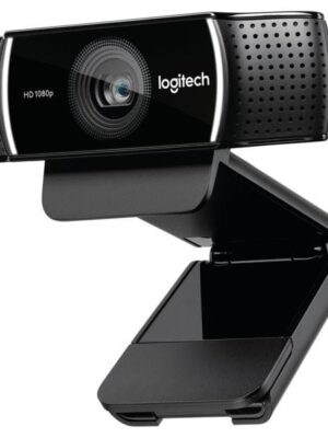 Logitech C922 Pro Stream Webcam, Streaming Ultrarapide HD 1080p/30ips/HD 720p/60ims, Audio Stéréo, Correction HD, Mise au Point Automatique, YouTube,