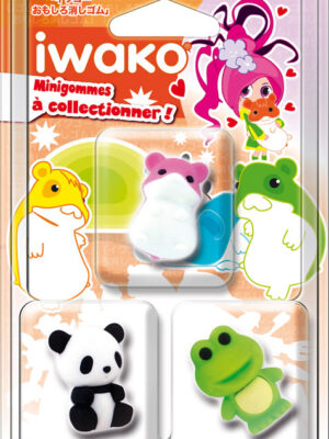 IWAKO 3 Mini gommes Animaux Kawai