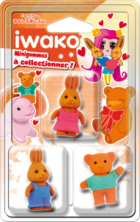 IWAKO 3 Mini gommes Animaux claiques