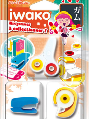 IWAKO 3 Mini gommes Fournitures scolaires