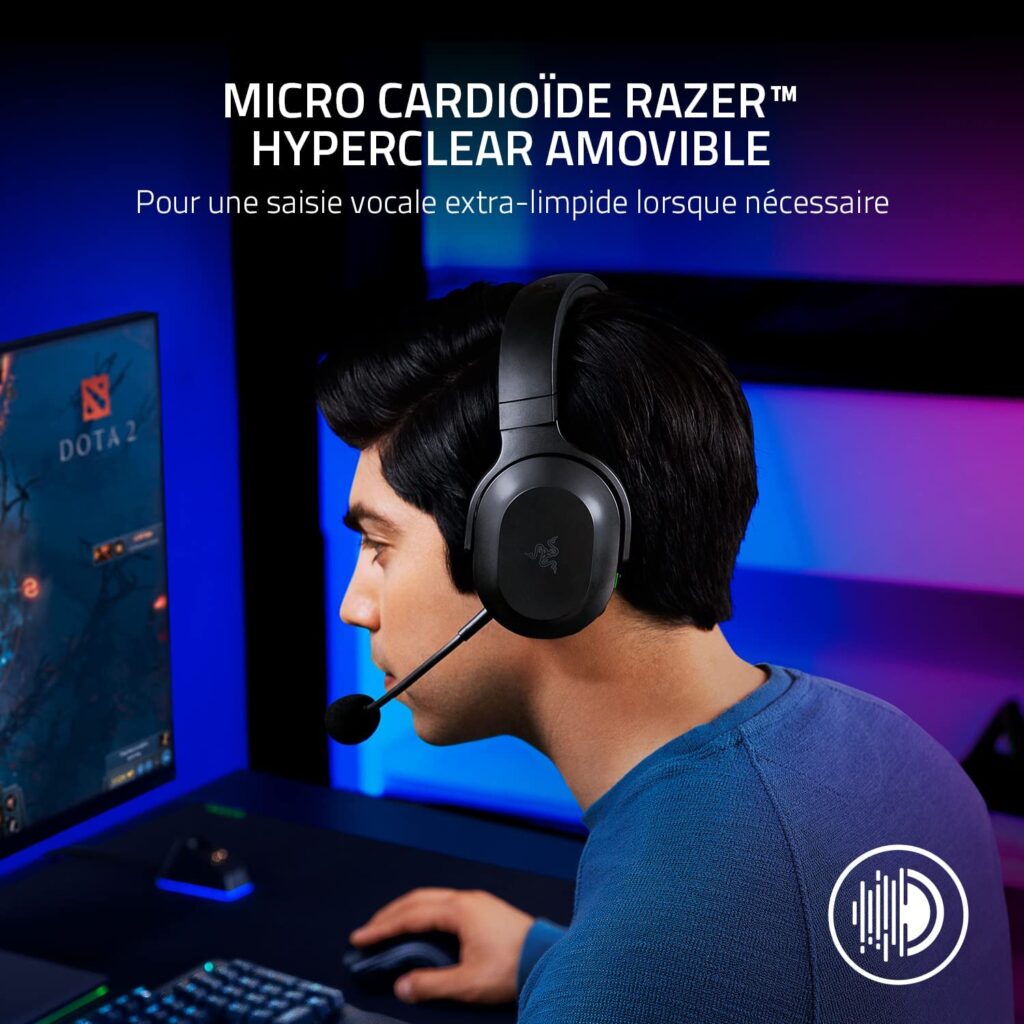 Razer Barracuda X - Casque de Jeu sans Fil pour PC, Playstation, Nintendo Switch, Android (Casque léger de 250 g, Haut-parleurs de 40 mm, autonomie jusqu'à 20 Heures) Noir