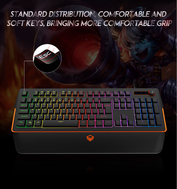 Meetion K9520 - RGB Magnetic Wrist Rest Gaming Keyboard