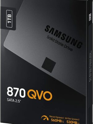 Samsung 870 QVO MZ-77Q1T0BW | Disque SSD Interne 1 To, SATA III, 2,5'' - Technologie QLC seconde génération