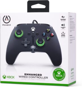 Manette filaire amélioré – PowerA Hint of Green (Xbox One)