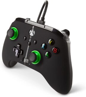 Manette filaire amélioré – PowerA Hint of Green (Xbox One)